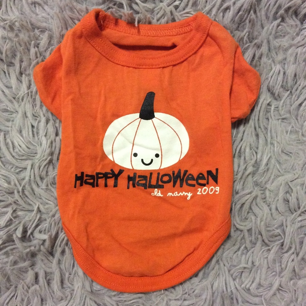 Old Navy Happy Halloween Pumpkin Dog Shirt Tee XS